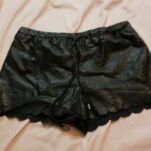 Faux leather shorts